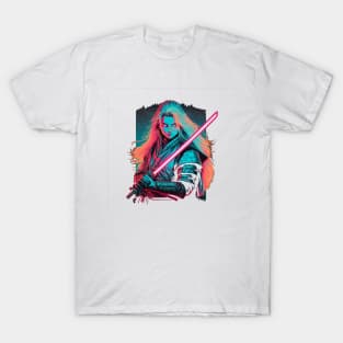 neon samurai logo T-Shirt